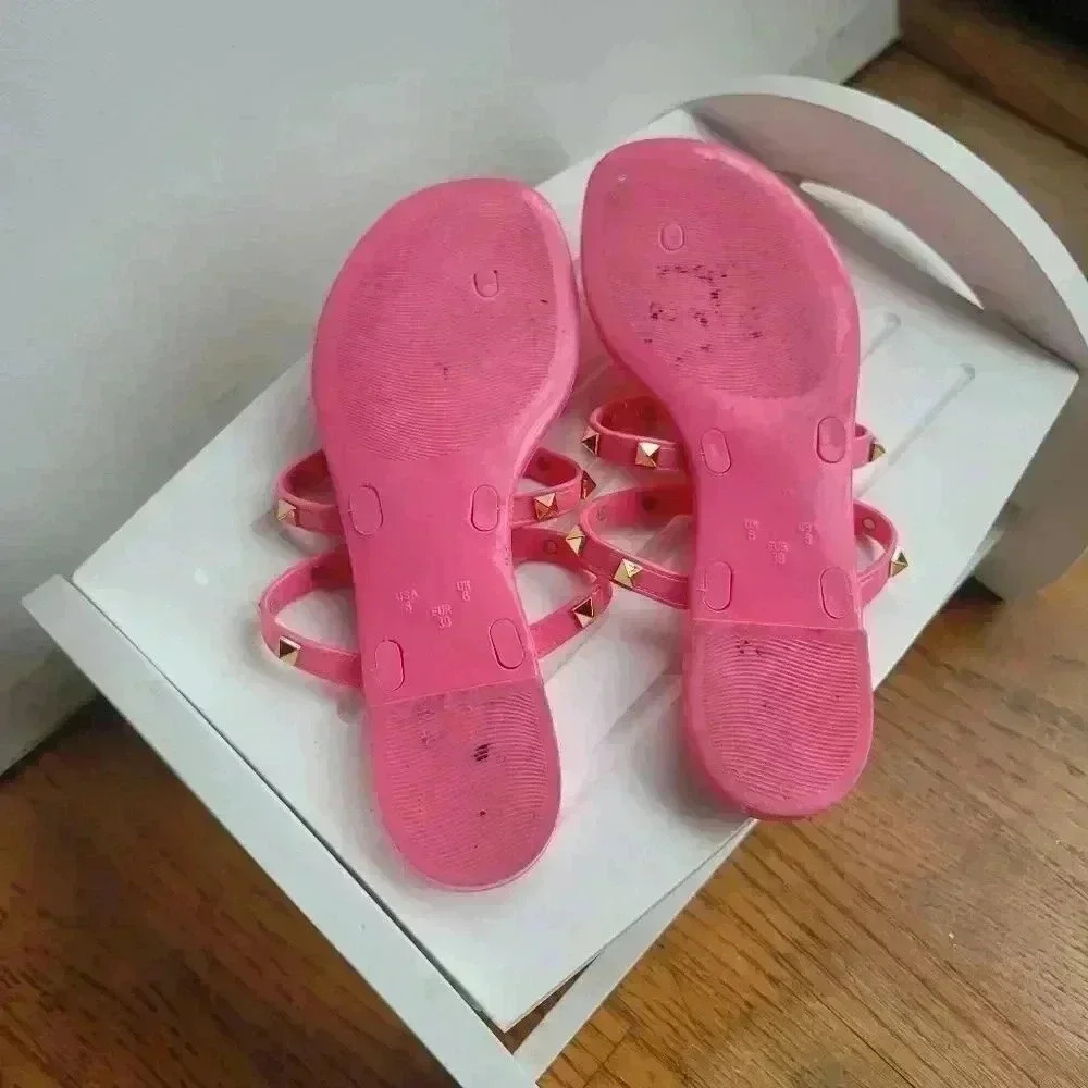 Nicole Miller pink gold embellished sandals sz 8 - Picture 5 of 5